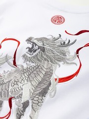 Niepce Men’s Raging Kirin Embroidery Graphic Tee Japanese Streetwear T-Shirt