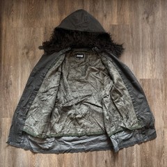 PPFM Fur Lined Military Hooded Parka Waxed Cotton Coat Japanese Brand Size M