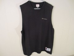 Men’s Champion Black Sleeveless Shirt Size XL (Has Bleach Spots)