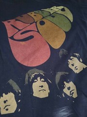 Beatles Rubber Soul Big Letters Black T Shirt Official Band Merch