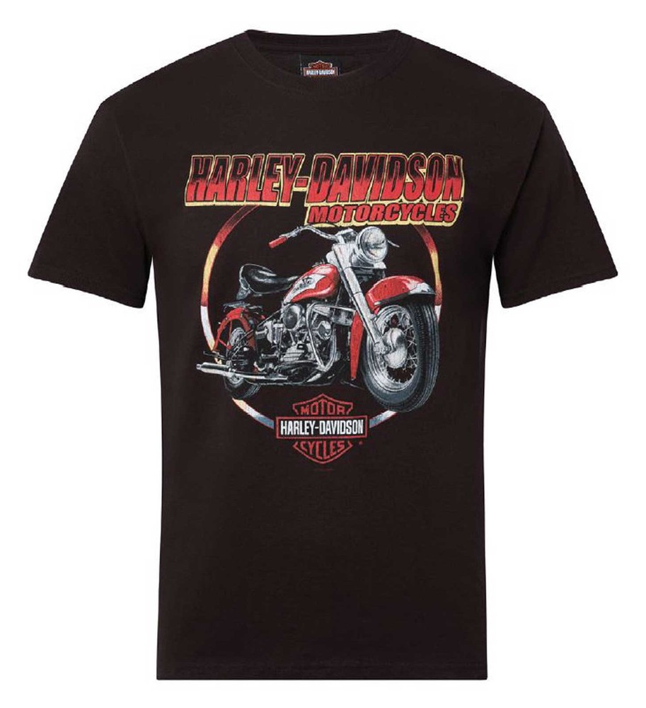 Harley-Davidson Men’s Harvest Bike Short Sleeve Cotton T-Shirt, Black