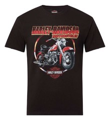 Harley-Davidson Men’s Harvest Bike Short Sleeve Cotton T-Shirt, Black