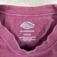 Dickies Skateboard T Shirt Mens Large Burgandy Pocket Grunge Preowned