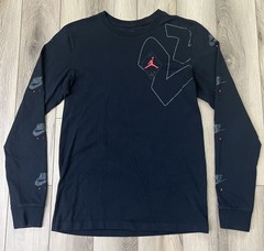 Nike Air Jordan #23 Black Long Sleeve Crewneck Tee Mens Sz Small 100% Cotton