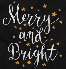 Merry And Bright Christmas Holiday Xmas Gift Womens Short Sleeve Ladies T Shirt