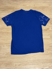 FWRD Cream Denim Paint Splatter Cream T-Shirt Embroidered Pastel Size M Unisex