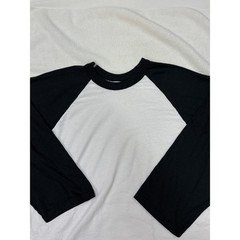 Vintage Russell Baseball T Shirt Mens 2XL White Raglan 3/4 Sleeve USA 90s *READ*