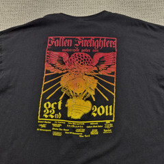 Anvil Shirt Mens 3XL Black Fallen Firefighters Motorcycle Poker Run Graphic Tee