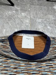 Percival Blue and Orange with Dynamic Pattern Knit Textured T-shirt tee size m