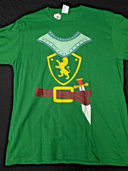 T-Shirt Knight In Armor Ren Faire Fantasy coat of arms green 100% cotton b43
