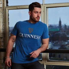 Guinness Gold Harp Premium Trademark 1759 Label Blue T-Shirt new in plastic 3XL