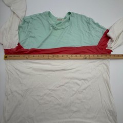 Marine Layer Mens Colorblock Jacob Long Sleeve Tee Mint Coral White L/XL 13398