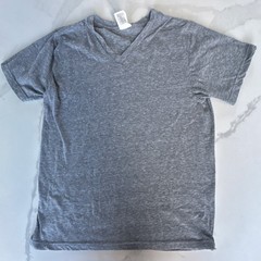 SUNA Gray V-Neck Short Sleeve Cotton Jersey Men’s T-Shirt Size M