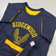 Vintage 1970s Champion Reversible T-Shirt Double Face Medium RidgeWood Eagles
