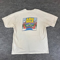 VINTAGE Aids Walk Shirt Mens XL White San Francisco Cal Berkeley Golden Gate 90s
