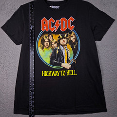ACDC Shirt Mens LARGE L BLACK NEW HIGHWAY TOO HELL CONCERT TOUR ROCK Music NWT