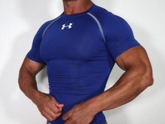 MEN’S COMPRESSION BLUE RAGLAN SHIRT SIZE SMALL