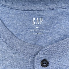 Gap Long Sleeve Henley Shirt Mens XXL Blue Everyday Soft Cotton Poly Blend NEW