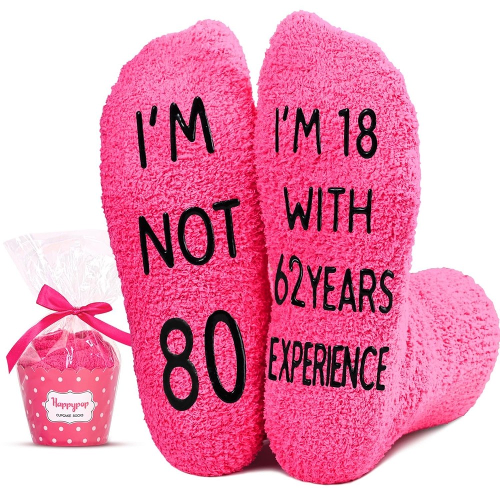 80th Birthday Gift Socks for Women, Funny Novelty Presents for 80 Year Old Lady