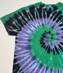 Tie Dye Swirl Adult Unisex T-Shirt Size XL Hand Dyed Multicolor Long Length Tee