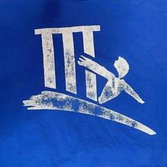 Vintage Blue Graphic T Shirt Adult XL Distressed Print Tee