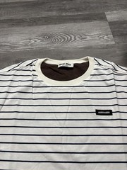Miu Miu Black and White Striped Short Sleeve – Preowned Size M