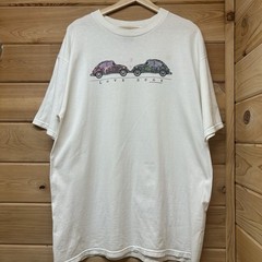 Vintage 90s Volkswagen Beetle “Love Bugs” Car Graphic T Shirt Size XL