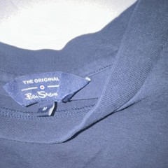 Ben Sherman Men’s Short Sleeve T-Shirt M Regular Navy Blue Contrasting Trim0181