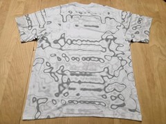 Nike All Over Print Abstract Graphic Shirt Mens Large Gray Loose Fit Swoosh NWT