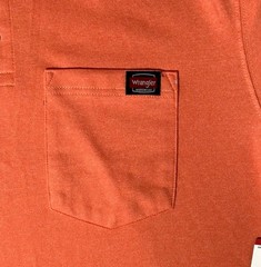 Wrangler Workwear Mens Orange 3 Button Pocket Work Shirt Size XL 46-48 NWT