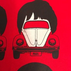 Red Volkswagen T-Shirt ( The Beatles Names ) John Paul George Ringo Size M