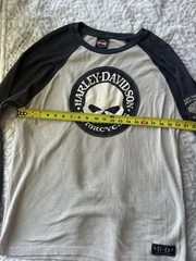 Harley-Davidson Skull Thermal Waffle Knit Raglan Shirt Men’s L Gray Cream Logo