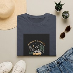 Midnight Campers van graphic T-Shirt | mountain camping design