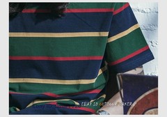 NON STOCK Ivy League Striped Crew Neck T Shirts Preppy Style Men’s Casual Tee
