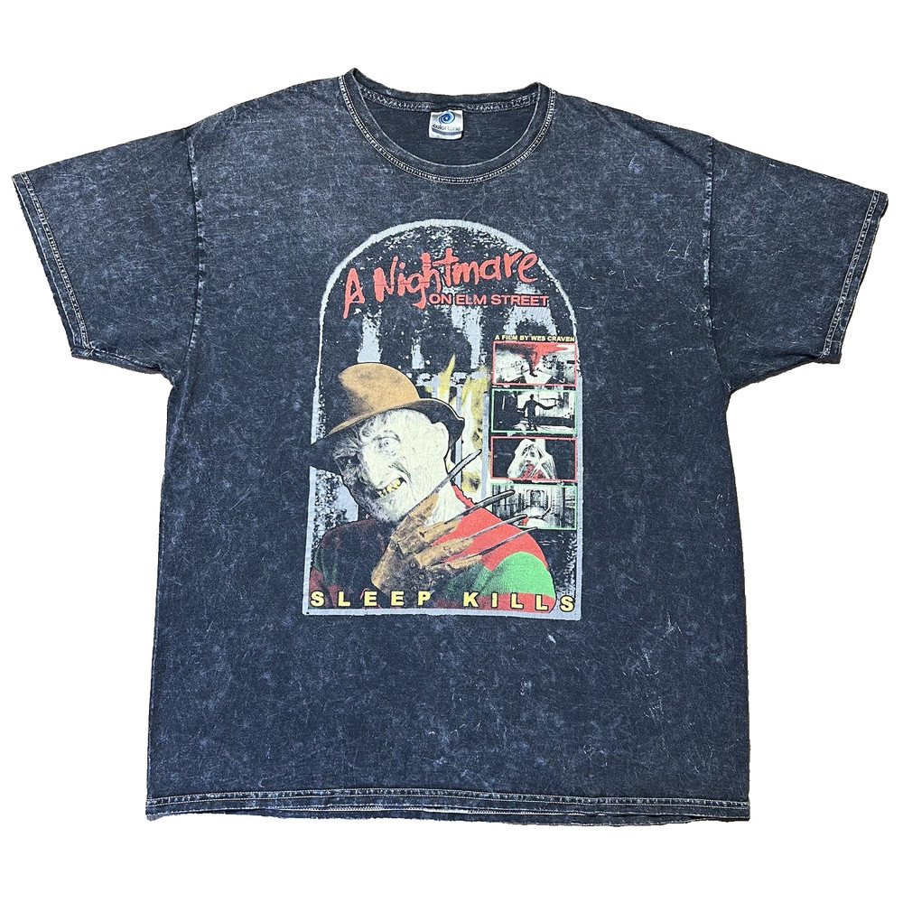 Nightmare On Elm Street T Shirt Mens Large Black Freddy Kreuger Horror Movie Tee