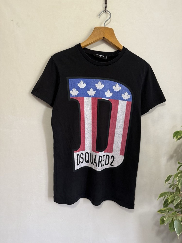 Dsquared2 Big Logo Black T-Shirt Men’s Size M Made In Italy