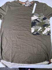 Triple Five Soul Shirt Mens XL Tee Camouflage Army Fatigue Grunge Zipper NWT