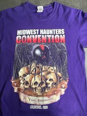 Midwest Haunters Convention T Shirt Purple Skull Spider Horror Columbus Ohio M