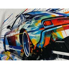 Robert Graham White Shirt Size Medium Race Car Graphic