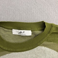 Mr P. Porter T Shirt Mens Large Green Knit Wavy Pattern Short Sleeve Italy