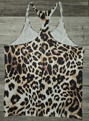 Trendy Racerback Tank Top FIT UNISEX Size Small Medium Leopard Animal Print cool