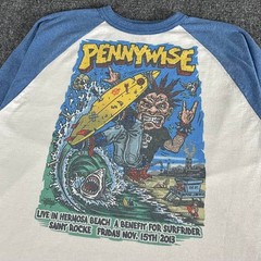 Rare Pennywise Band Surfrider Foundation Concert Raglan Graphic Tshirt Size L