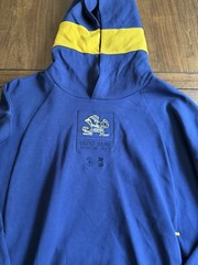 Under Armour Notre Dame Navy Blue Camo Mens Large Hooded Sweatshirt LS NWT