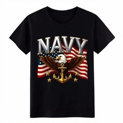 U.S. Navy Eagle Flag Cotton T-Shirt – Unisex Patriotic Military Appreciation Tee