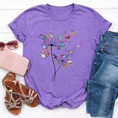 Cute Sewing Dandelion Quilting Flowers Quilter Sewing T-Shirt Tee