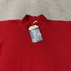 Vintage Russell Athletic Mock Neck Shirt Mens 2XL XXL Red Pro Cotton Blank NEW