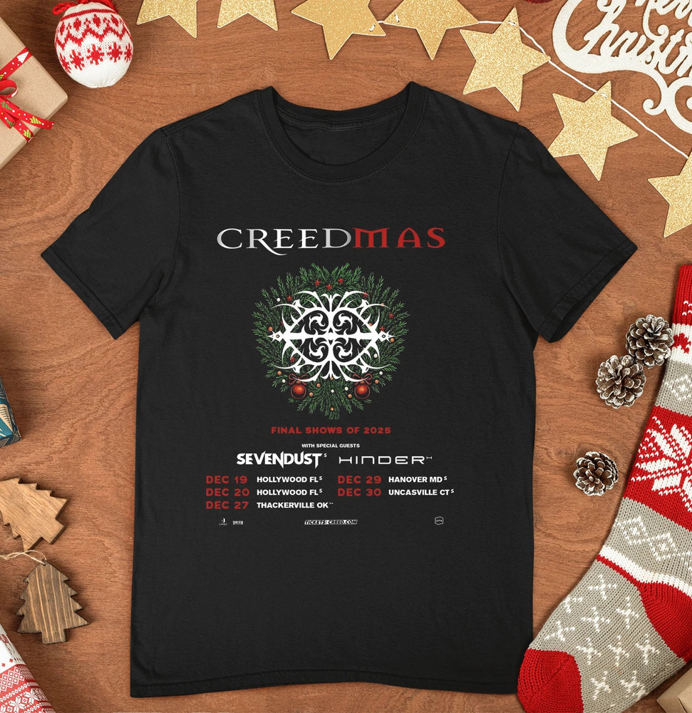 Creed Band Creedmas 2025 Tour Gift Xmas T Shirt Black All Size