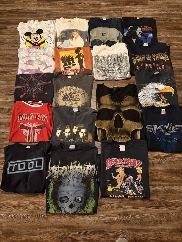 Vintage T Shirt Lot Of 18 Tees Modern 90s Nature Band Graphic Men’s Size M L XL