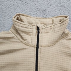 Insport Shirt Men Large Beige Grid Fleece Half Zip Polartec Frog Flame Resistant