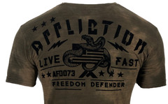 AFFLICTION Men’s T-shirt FREEWILL Short Sleeve Skull Tattoo Biker MMA